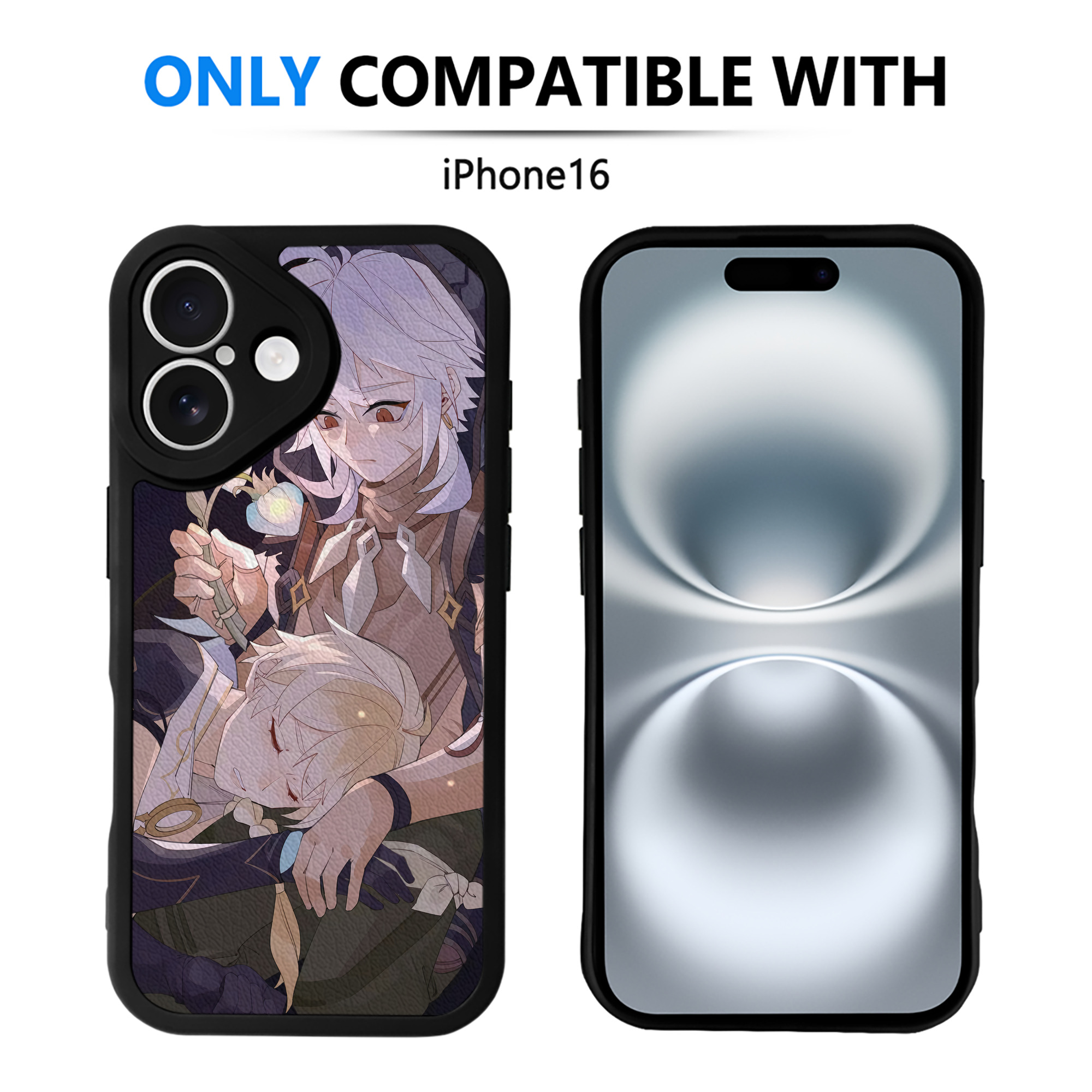 げんし神 genshin 【iPhone 16シリーズ対応】シリコンスマホケース（レザー調） 材質：シリコン